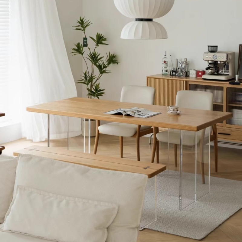 Tables - Italian Acrylic Solid Wood Floating Table