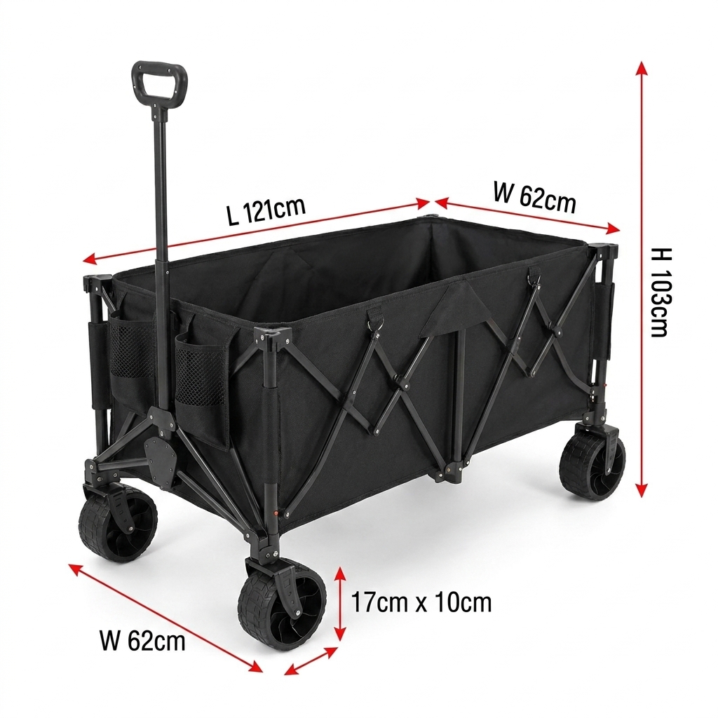 Outdoor Furniture - Custom Heavy-Duty Folding Wagon Cart with