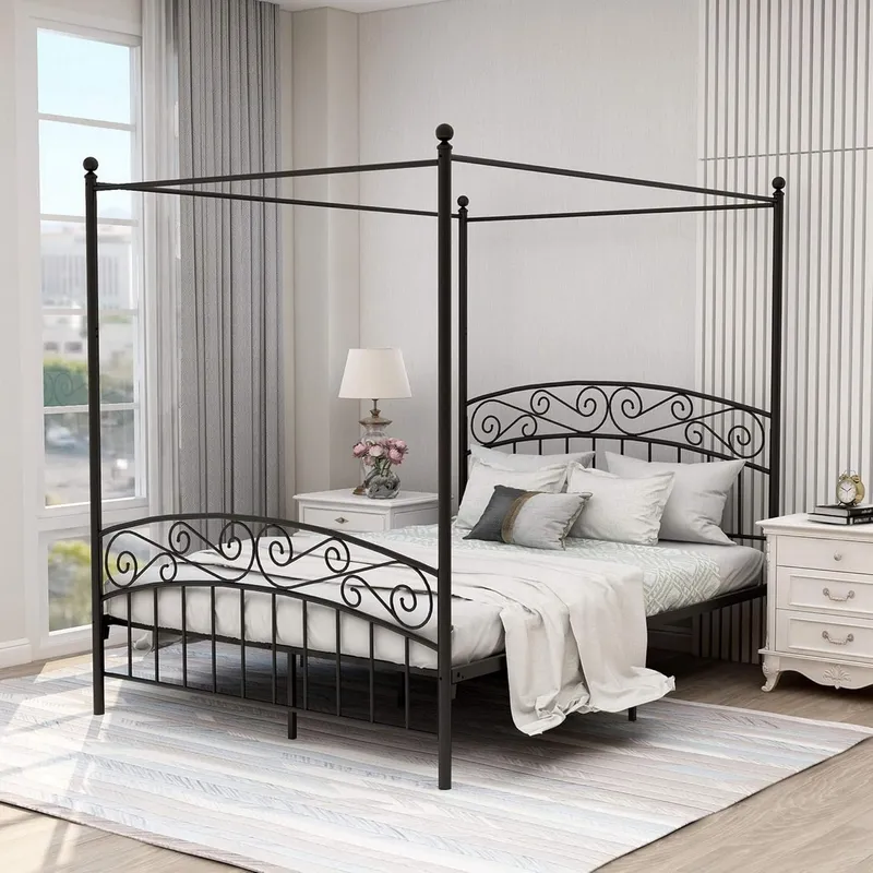 Queen Size Canopy Bed Frame Fo - Canopy Bed Frame Metal Queen review and price
