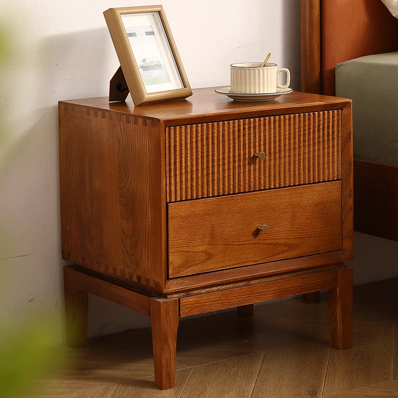 Retro Solid Wood Nightstands,F - Solid Wood Nightstand 2 Drawers review and price