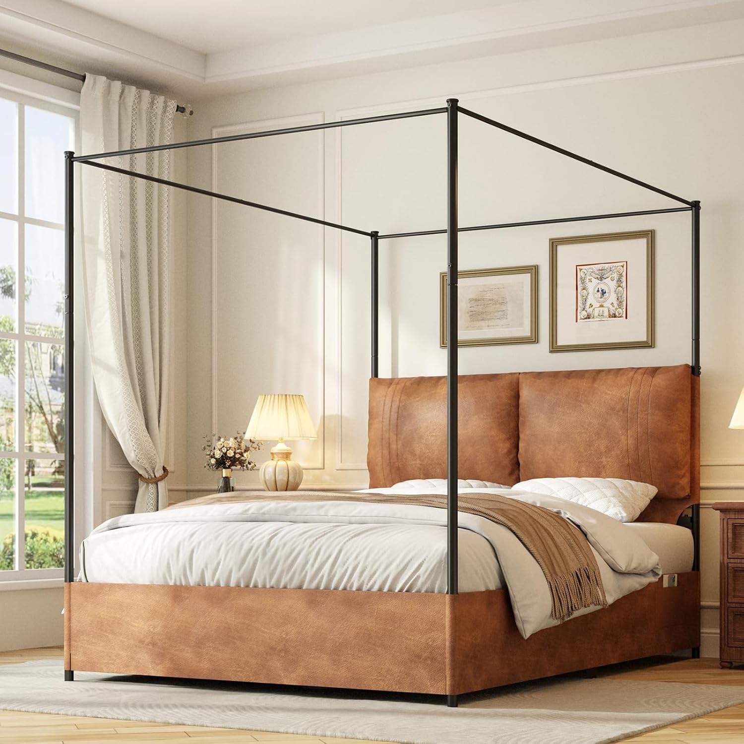 Queen Canopy Bed Frame with Ta - Canopy Bed Frame Metal Queen review and price