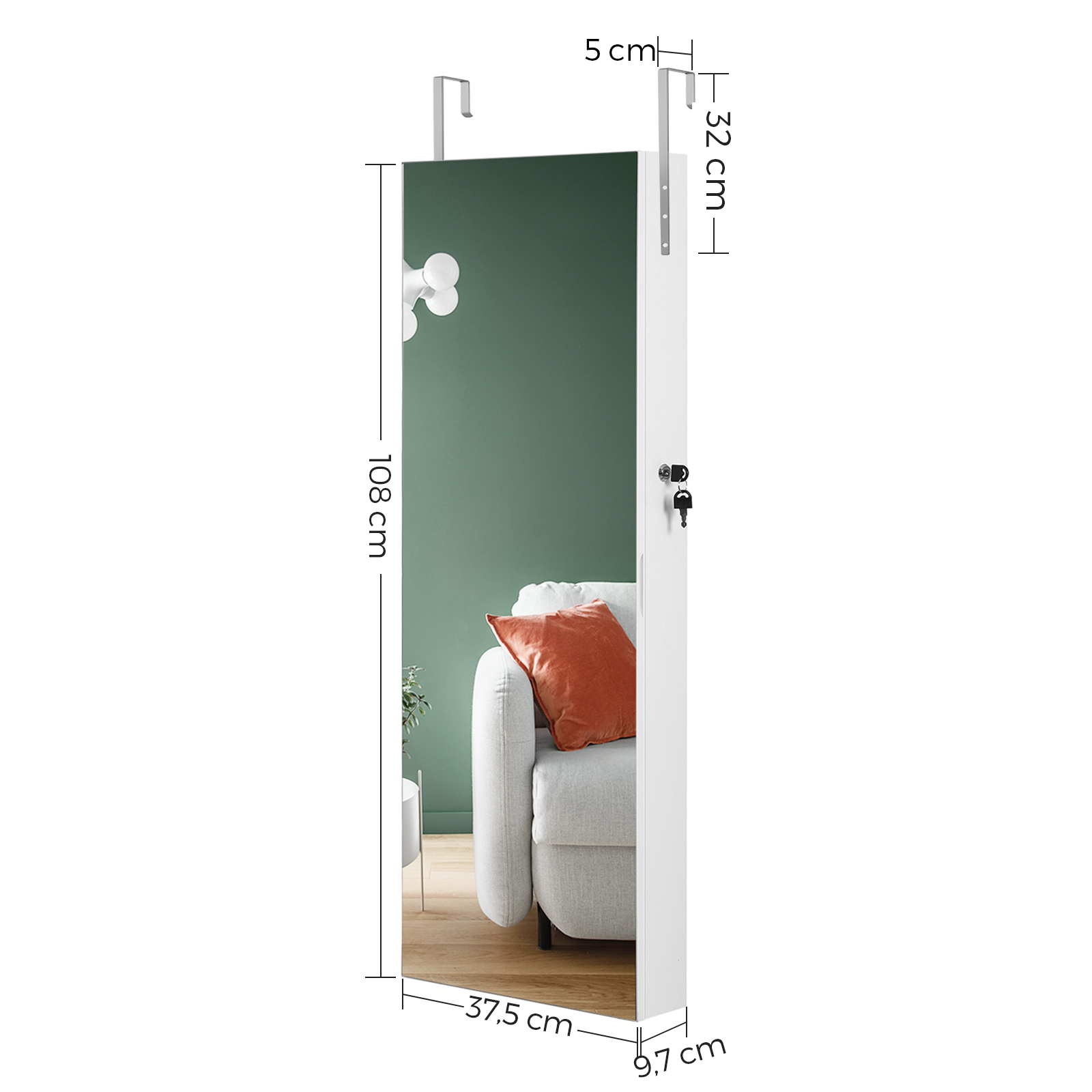 Jewellery Armoire White Lockab - Full Length Mirror Jewelry Armoire review and price