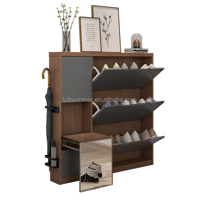 Slim Shoe Cabinet, 17cm/6.7 in - Shoe Rack Cabinet Narrow Entryway review and price