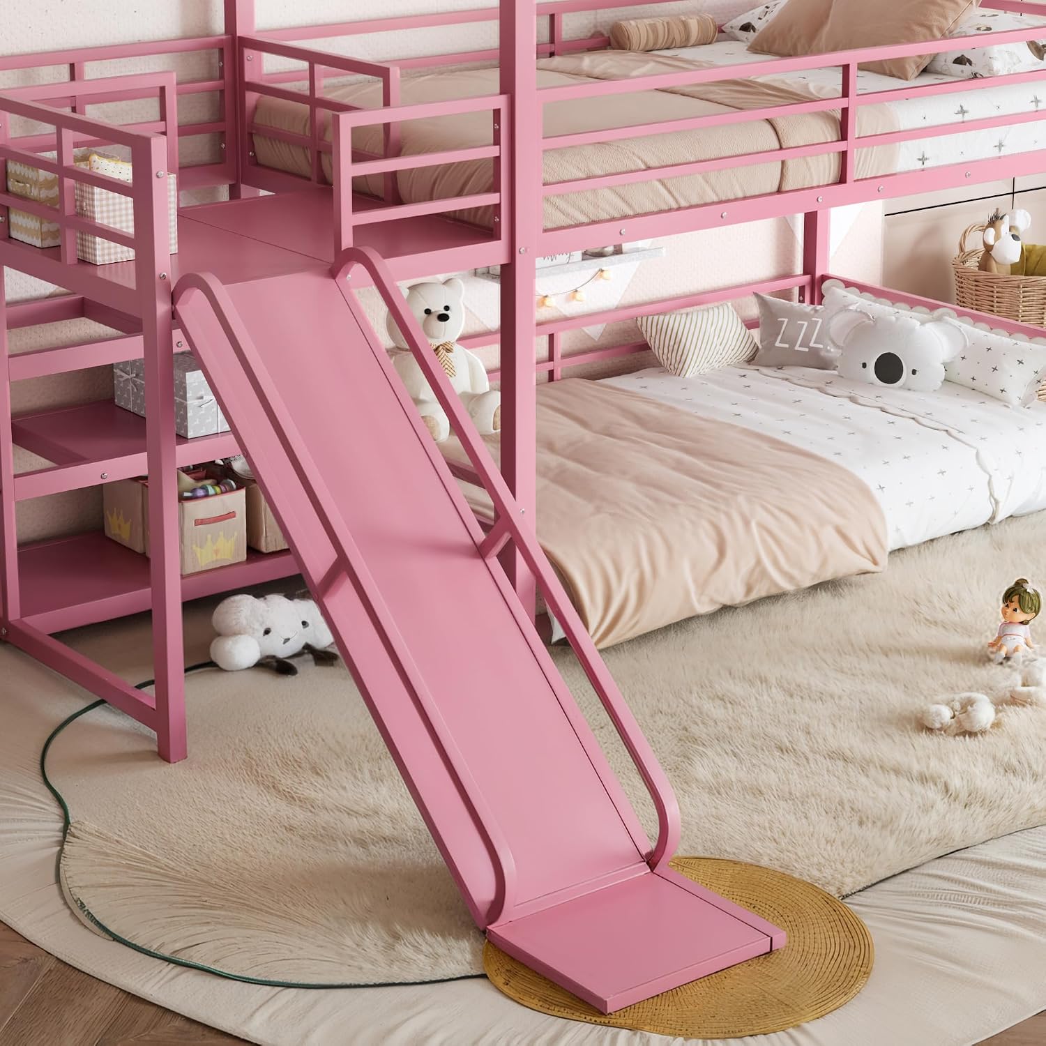 Twin Bunk Bed with Slide & Sto - Bunk Bed With Stairs And Slide review and price