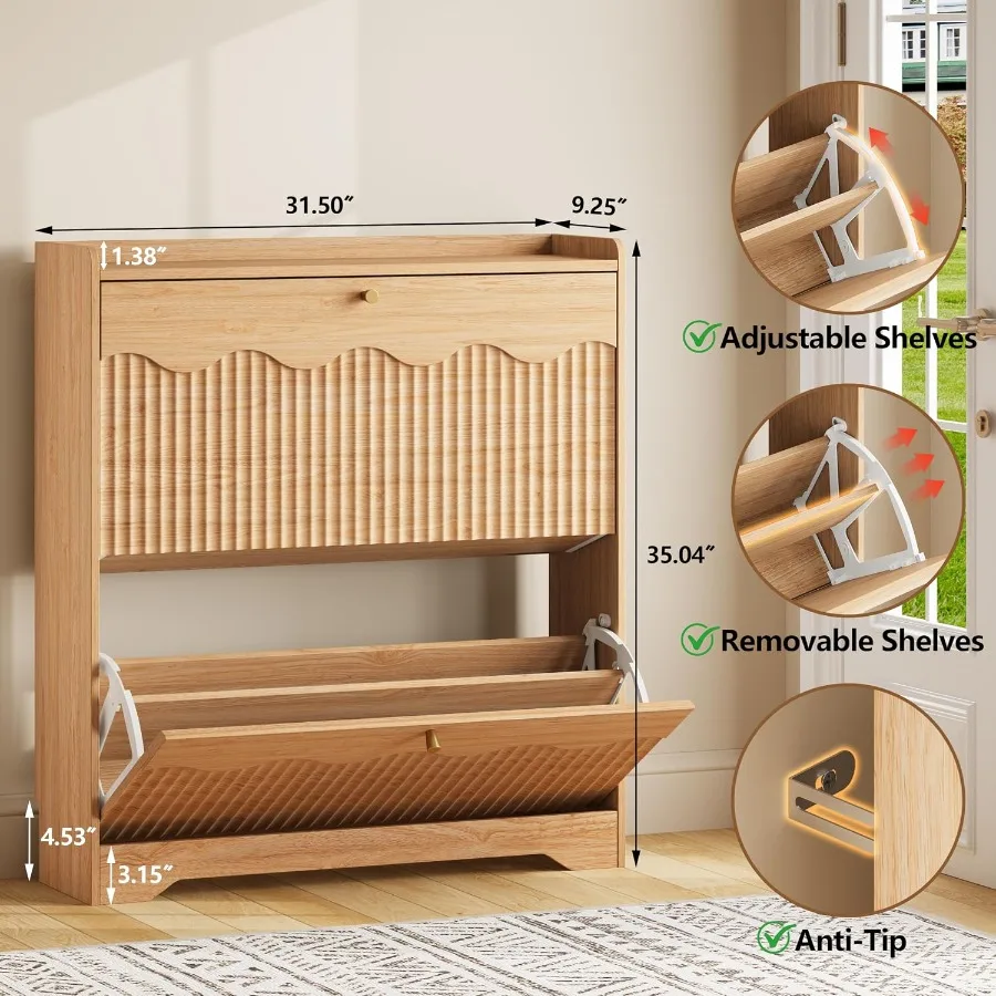 Shoe Storage Cabinet with and  - Shoe Rack Cabinet Narrow Entryway review and price