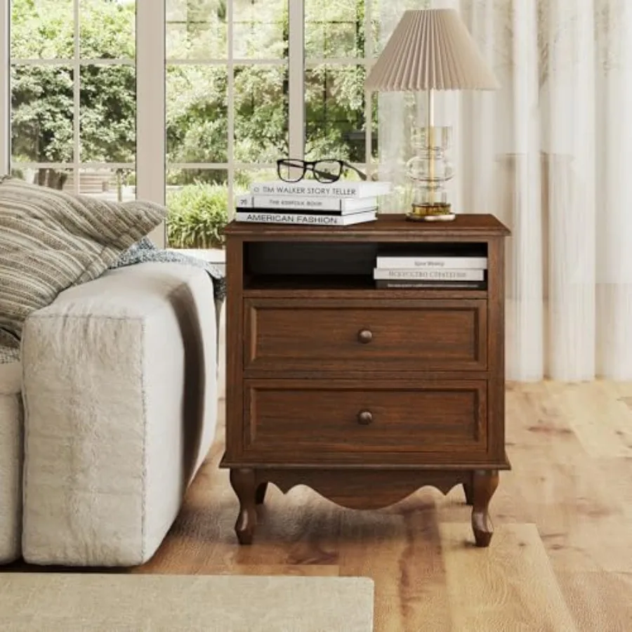 Solid Wood Nightstand, Fully A - Solid Wood Nightstand 2 Drawers review and price