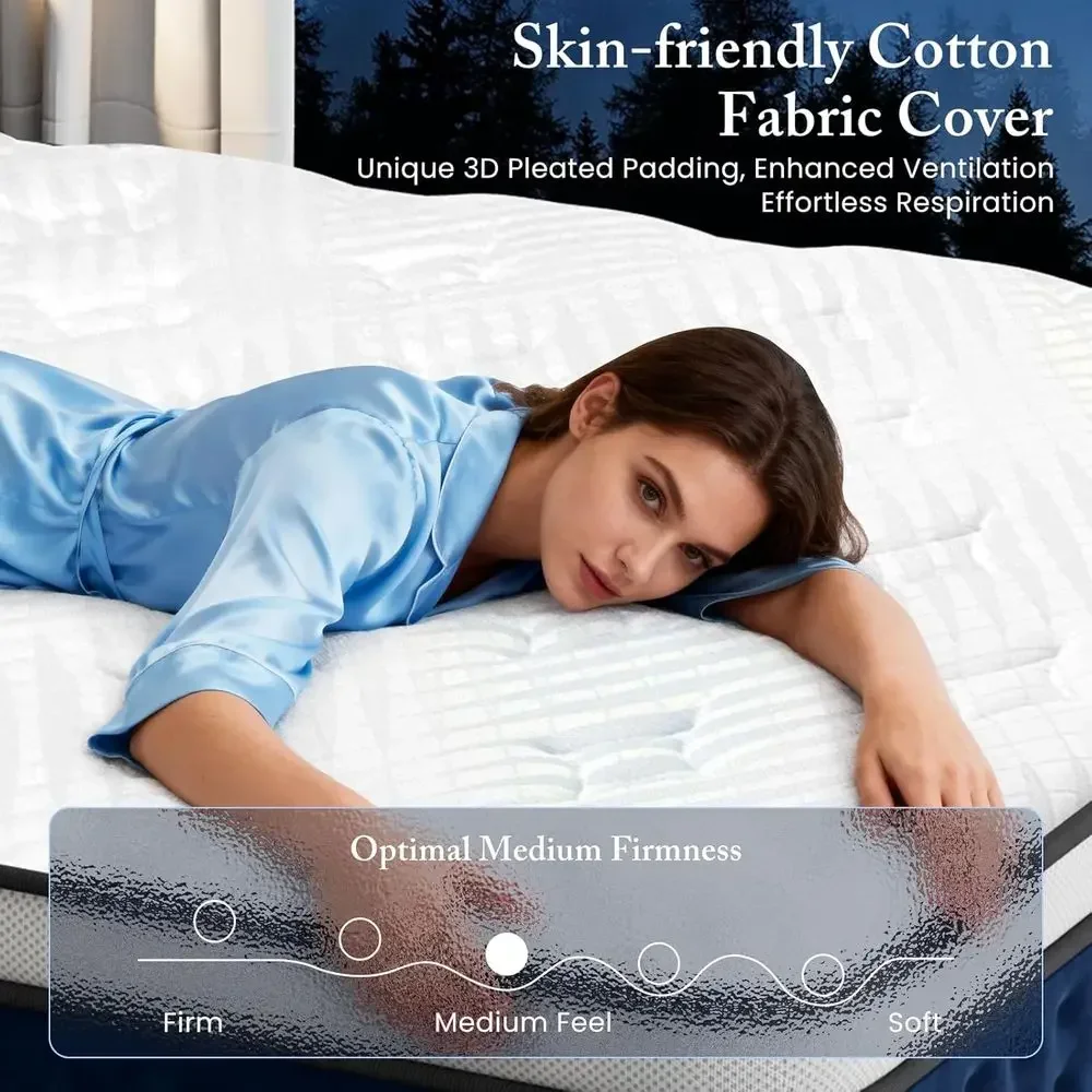 12 Inch Hybrid Mattress Queen  - Memory Foam Mattress In A Box Queen review and price