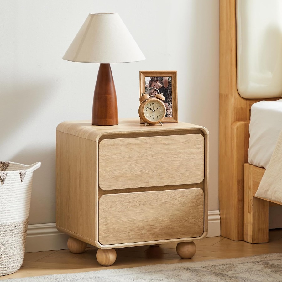 Small Night Stand with 2 Drawe - Solid Wood Nightstand 2 Drawers review and price